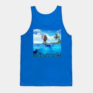 Captain and dolphin Tank Top